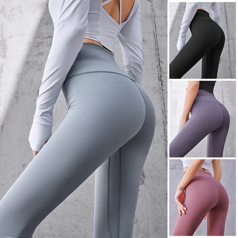 Ribbed High-Waisted Yoga Pants â€“ Gym Leggings for Women, Seamless and Stylish