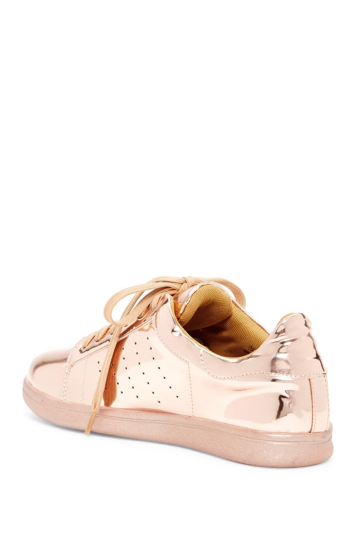 Women Metallic Mirror Sneakers with Comfort Padding - Stylish & Trendy Casual Shoes