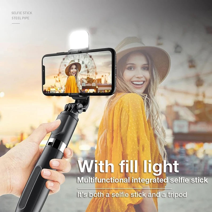 L02s Wireless Bluetooth Gimbal Stabilizer & Selfie Stick Tripod with Fill Light for iPhone