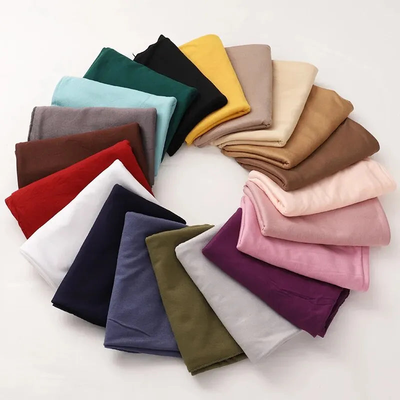 Modal Cotton Jersey Hijab Scarf - Soft Long Muslim Shawl and Turban Wrap for Women, 170x60cm