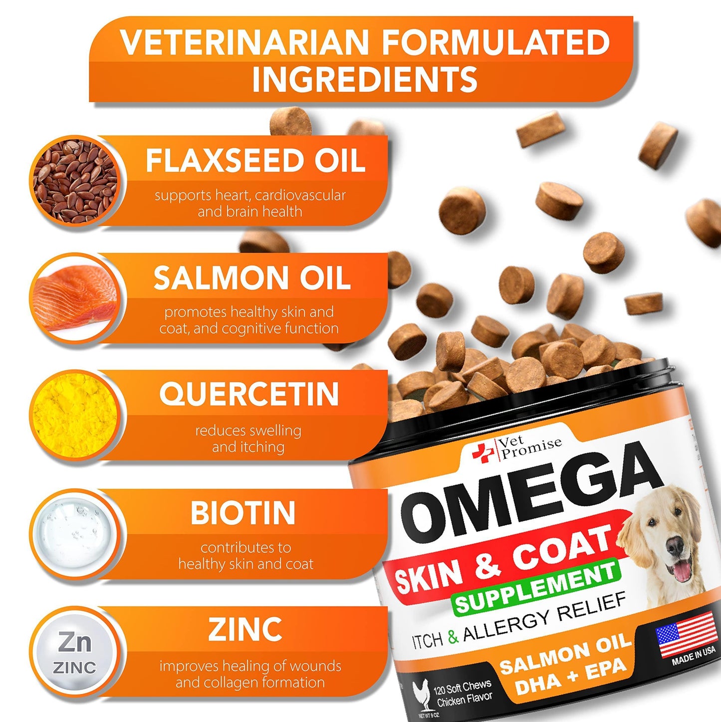 Omega 3 for Dogs   Dog Skin and Coat Supplement   Fish Oil for Dogs