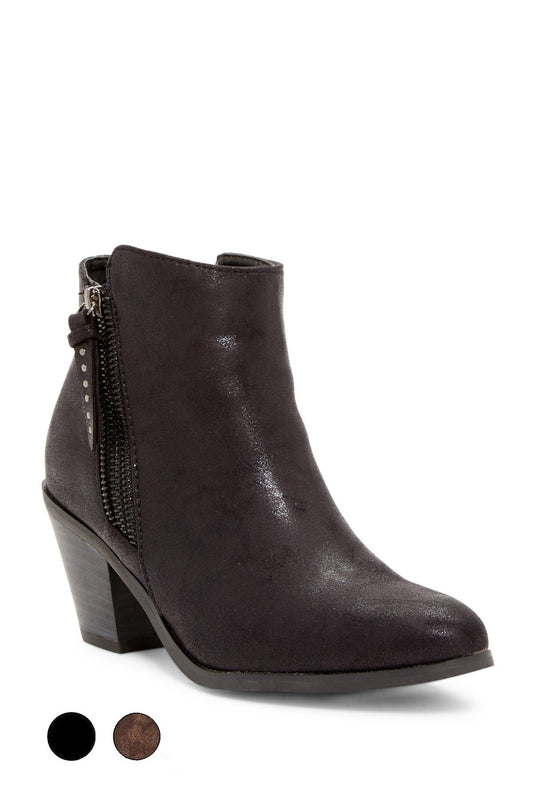 AYITA - Vegan Leather Ankle Boots with Side Zipper