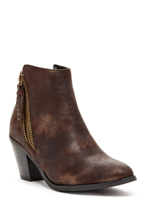 AYITA - Vegan Leather Ankle Boots with Side Zipper