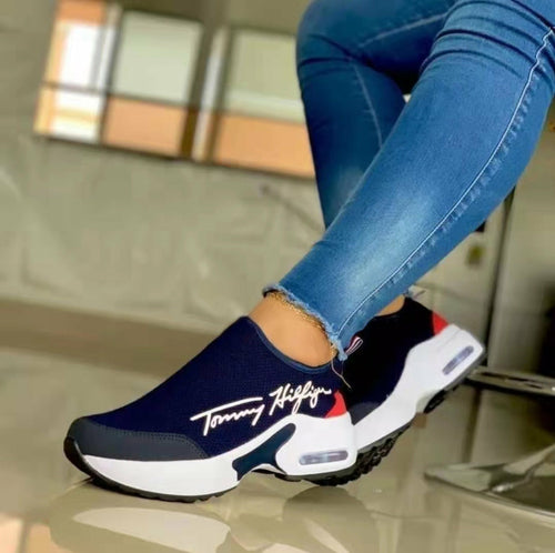 Flat Women Shoes Casual Breathable Wedges Ladies Walking Sneakers