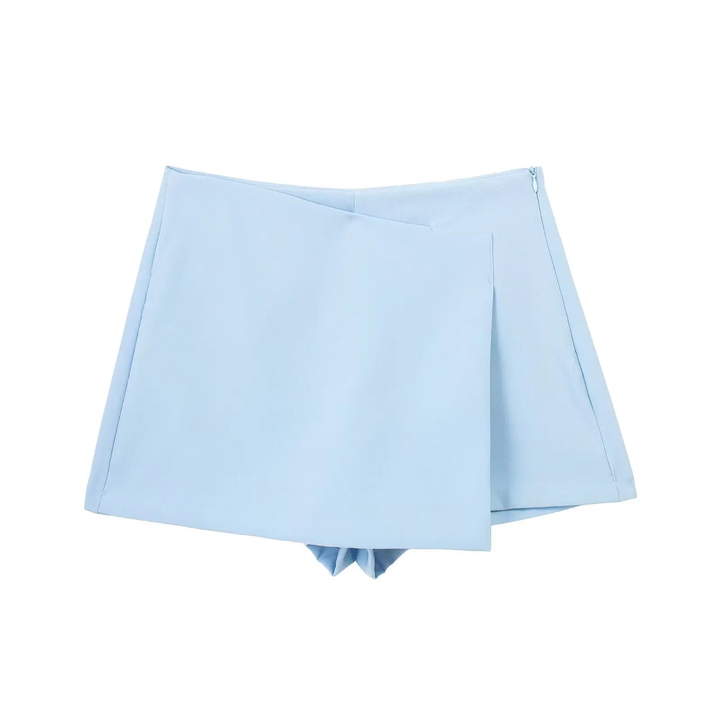 Willshela Women's Asymmetrical High-Waisted Shorts with Side Zipper - Chic and Vintage Style