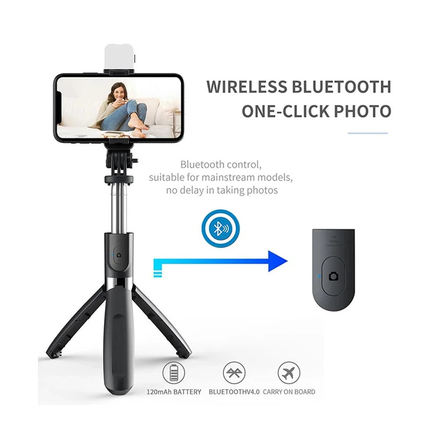 L02s Wireless Bluetooth Gimbal Stabilizer & Selfie Stick Tripod with Fill Light for iPhone