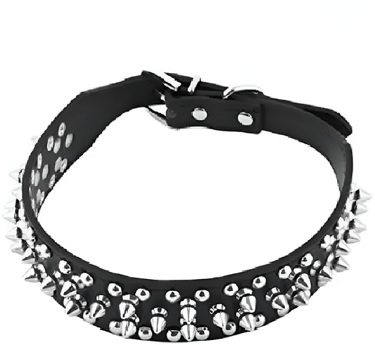 Leather Pet Dog Neck Collar Spiked Design  Size 18x11x5 cm  Color