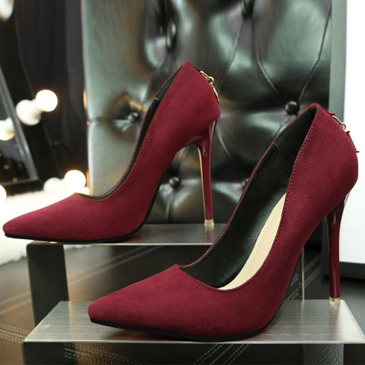 Multi color solid pumps women super high pumps suede stiletto fashion